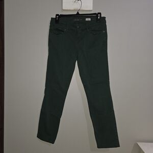 Anthropologie Level 99 Lily Skinny Straight Green Jeans Size 28P